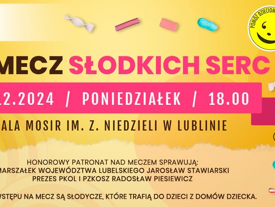 Koszykarski „Mecz słodkich serc” w ramach akcji „Pomóż dzieciom przetrwać zimę”.