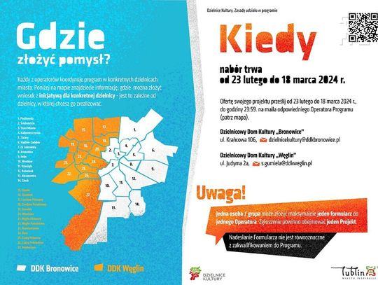 Mieszkanki i mieszkańcy mogą już zgłaszć swoje pomysły do programu „Dzielnice Kultury”