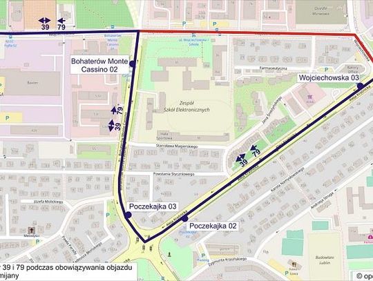 Od 24 lipca br. objazdy linii nr 39 i 79. 