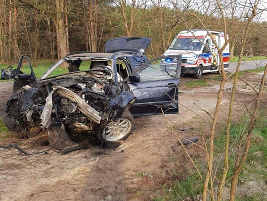 Pijany kierowca uderzył w drzewo. Pięć osób rannych