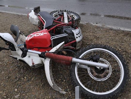 Pijany motocyklista próbował przeskoczyć fragment remontowanej drogi