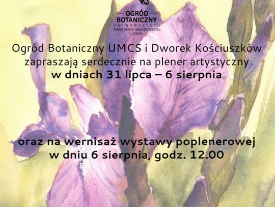 Plener akwarelowy w Ogrodzie Botanicznym UMCS – bezpłatne warsztaty dla amatorów