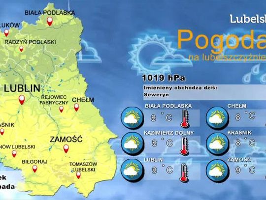 Pogoda na Lubelszczyźnie - Piątek, 1 listopada