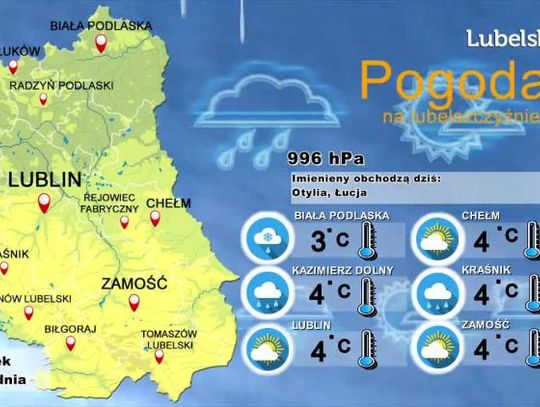 Pogoda na Lubelszczyźnie - Piątek, 13 grudnia