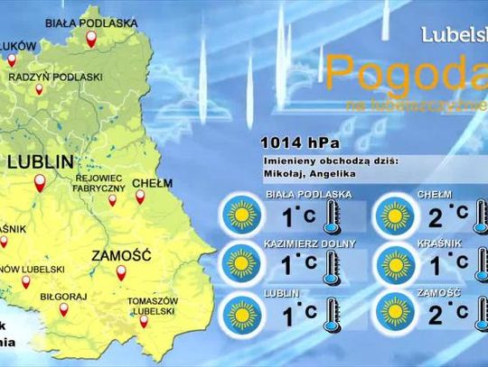 Pogoda na Lubelszczyźnie - Piątek, 6 grudnia