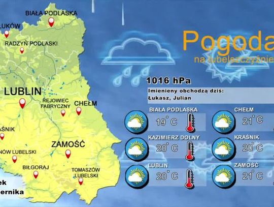 Pogoda na Lubelszczyźnie - Pitek, 18 października