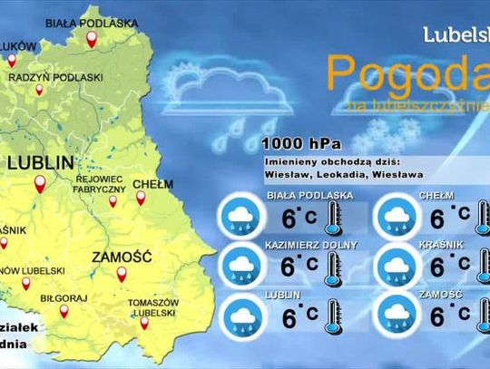 Pogoda na Lubelszczyźnie - Poniedziałek, 9 grudnia