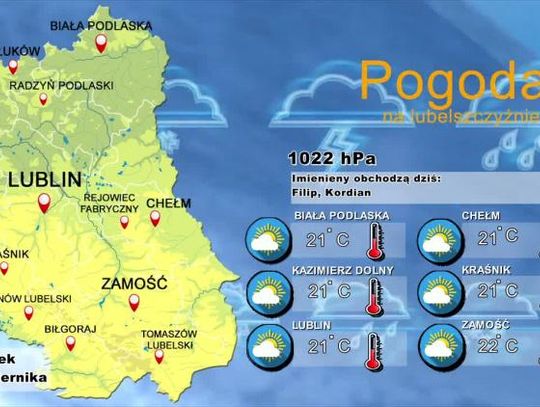 Pogoda na Lubelszczyźnie - Wtorek, 22 października 