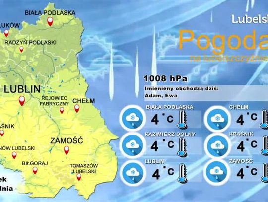 Pogoda na Lubelszczyźnie - Wtorek, 24 grudnia