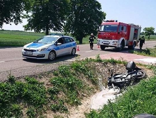 Policja informuje. Świdnik: Przejażdżka motocyklem zakończona w rowie