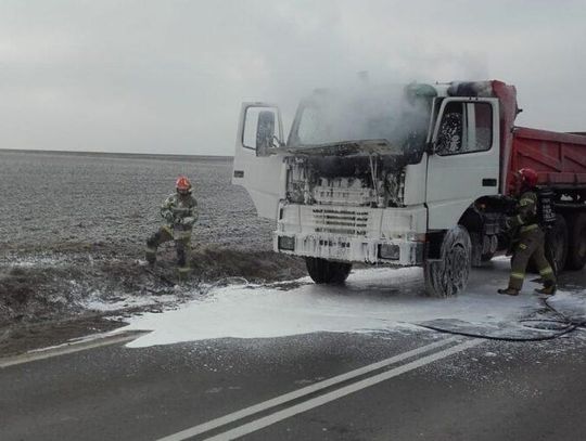 Pożar pojazdu ciężarowego w Marysinie – gmina Bychawa