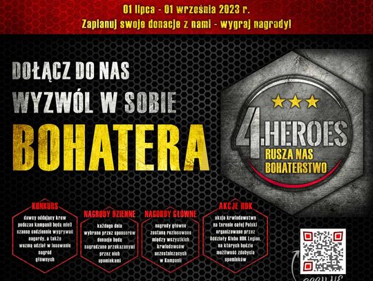 Ruszyła Ogólnopolska Kampania Honorowego Krwiodawstwa 4HEROES