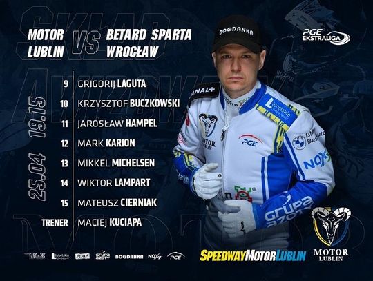 Skład awizowany na niedzielny mecz Motor Lublin - Betard Sparta Wrocław