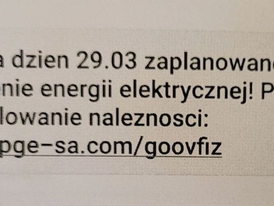 Sms o niedopłacie za prąd lub podesłany link do płatności? Uważaj, to może być oszustwo!