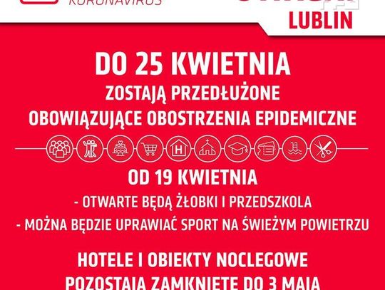 Zmiany w obostrzeniach epidemicznych od 19 kwietnia