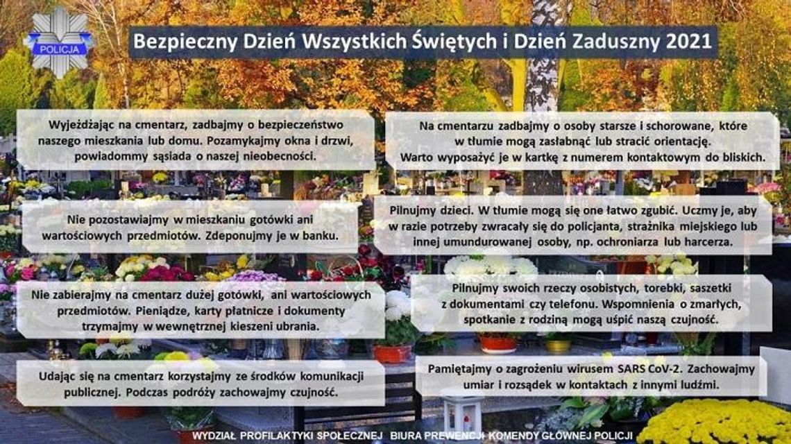 Bezpieczny Dzień Wszystkich Świętych i Dzień Zaduszny 2021 Bezpieczny Dzień Wszystkich Świętych i Dzień Zaduszny 2021