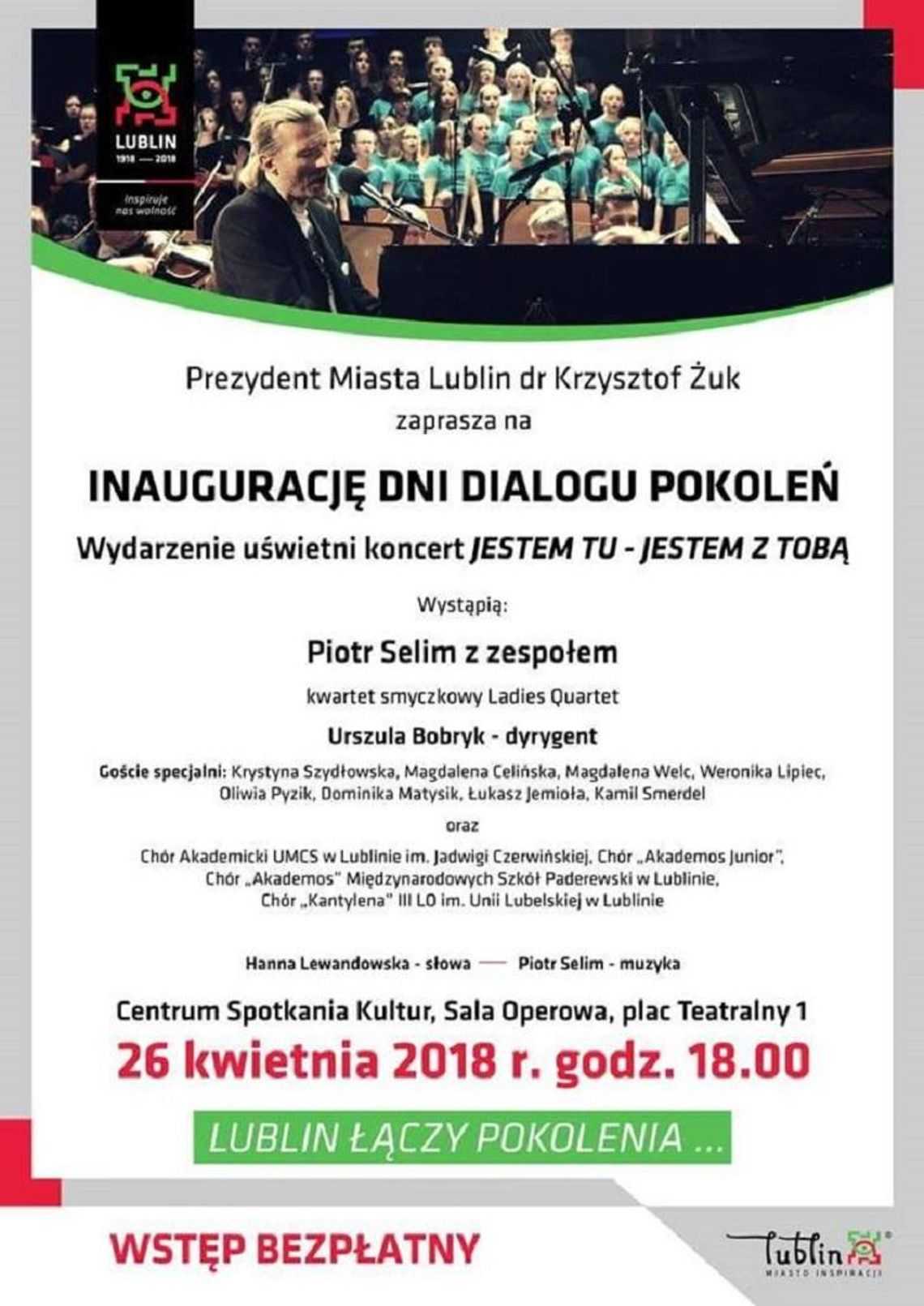 Dni Dialogu Pokoleń - Prezydent Żuk zaprasza Dni Dialogu Pokoleń - Prezydent Żuk zaprasza