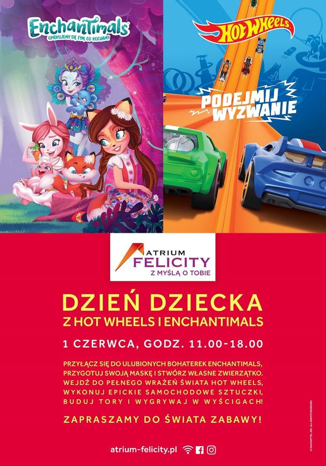 Dzień Dziecka z Hot Wheels i Enchantimals w Atrium Felicity 