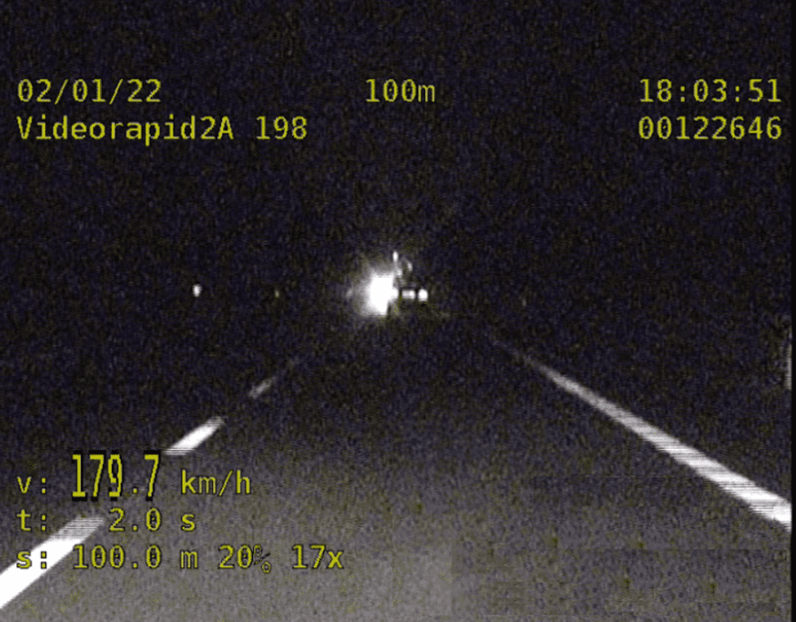 JECHAŁ Z PRĘDKOŚCIĄ NIEMAL 180 KM/H, ZOSTAŁ UKARANY NAJWYŻSZYM MANDATEM