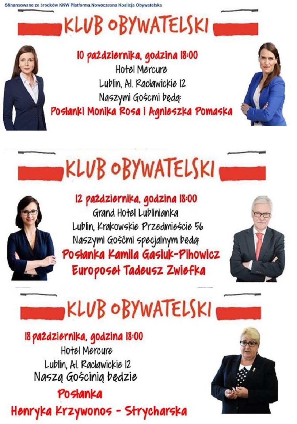 KLub Obywatelski Lublin - najbliższe spotkania KLub Obywatelski Lublin - najbliższe spotkania