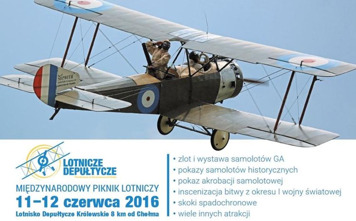 Lubelska.tv zaprasza na Międzynarodowy Piknik „Lotnicze Depułtycze" 11–12 czerwca 2016 r. Lubelska.tv zaprasza na Międzynarodowy Piknik „Lotnicze Depułtycze" 11–12 czerwca 2016 r.