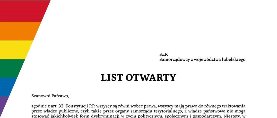 Lubelskie młodzieżówki wyrażają sprzeciw wobec "stref wolnych od LGBT" Lubelskie młodzieżówki wyrażają sprzeciw wobec "stref wolnych od LGBT"
