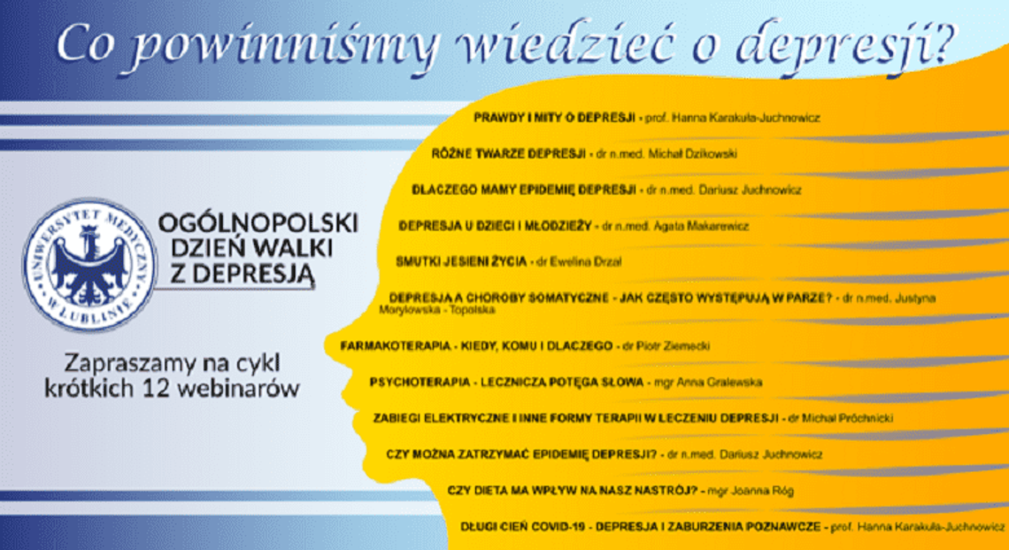 Miasto Lublin włącza się w pomoc osobom dotkniętym depresją. Miasto Lublin włącza się w pomoc osobom dotkniętym depresją.