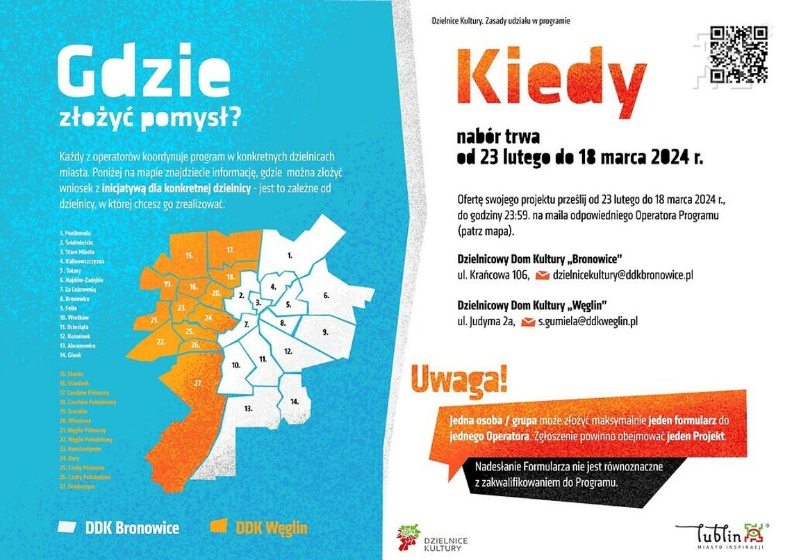 Mieszkanki i mieszkańcy mogą już zgłaszć swoje pomysły do programu „Dzielnice Kultury”