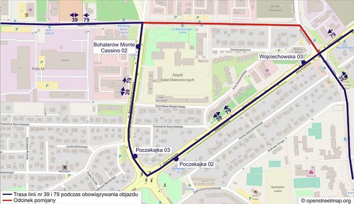 Od 24 lipca br. objazdy linii nr 39 i 79. 