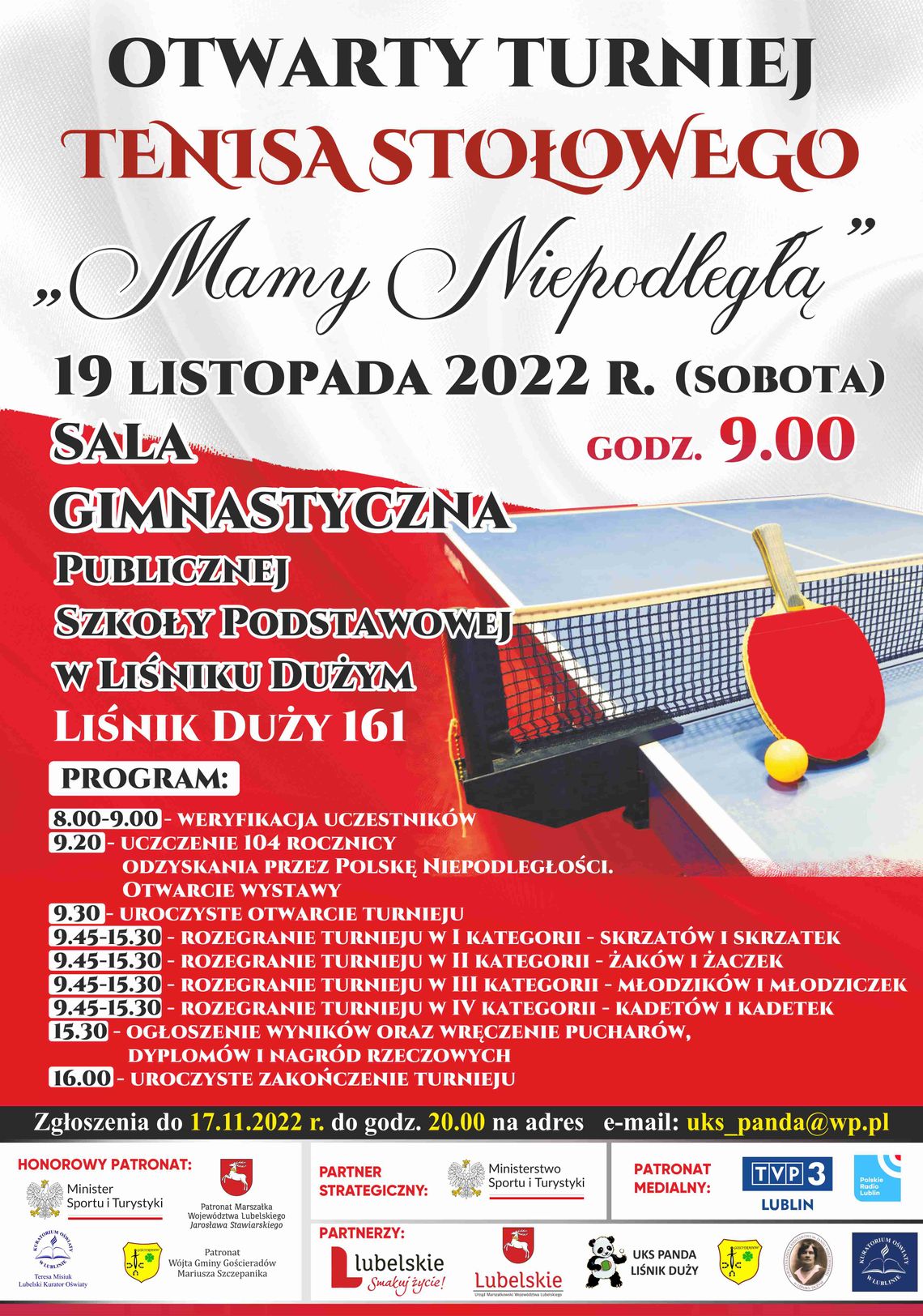 Otwarty Turniej Tenisa Stołowego „Mamy Niepodległą”