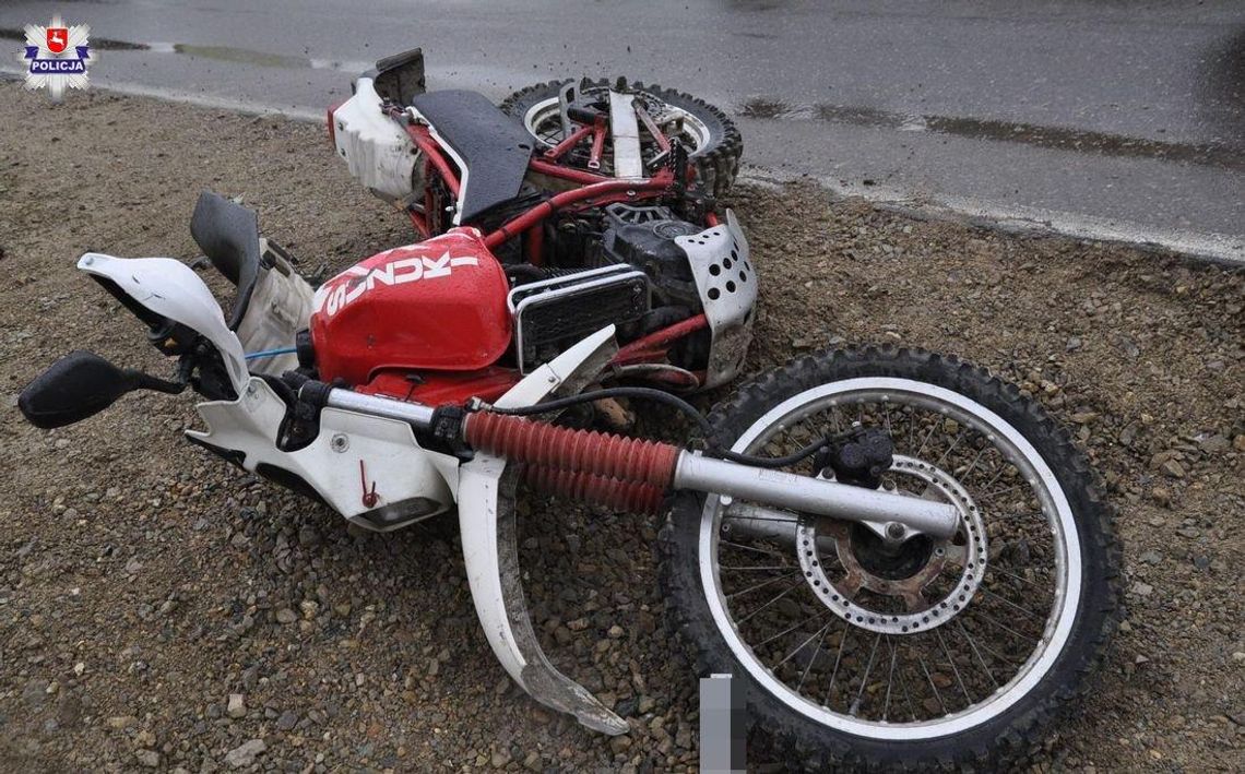 Pijany motocyklista próbował przeskoczyć fragment remontowanej drogi