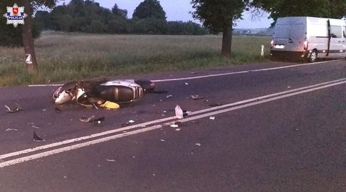 Policja informuje. Krasnystaw: Zderzenie pasażerskiego busa i motoroweru