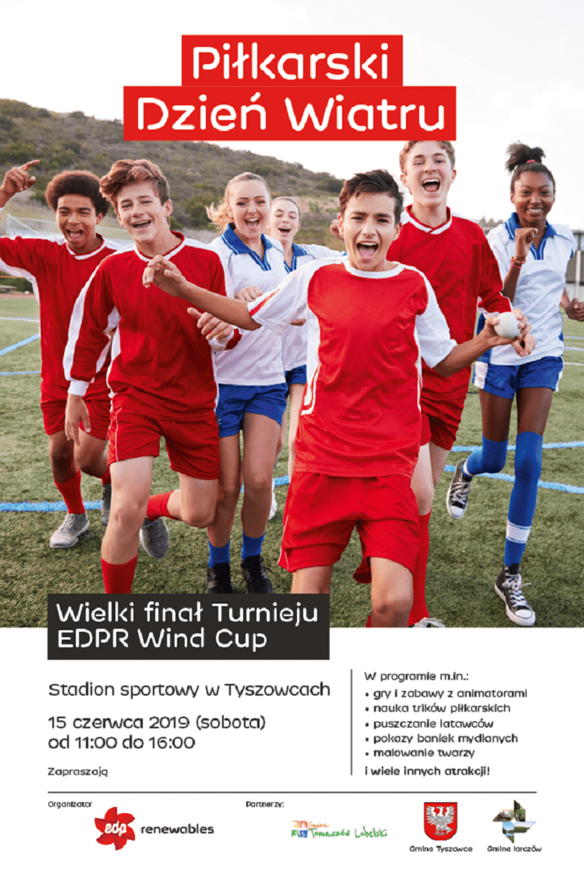 Światowy Dzień Wiatru w Tyszowcach: finał turnieju piłkarskiego dla dzieci i młodzieży