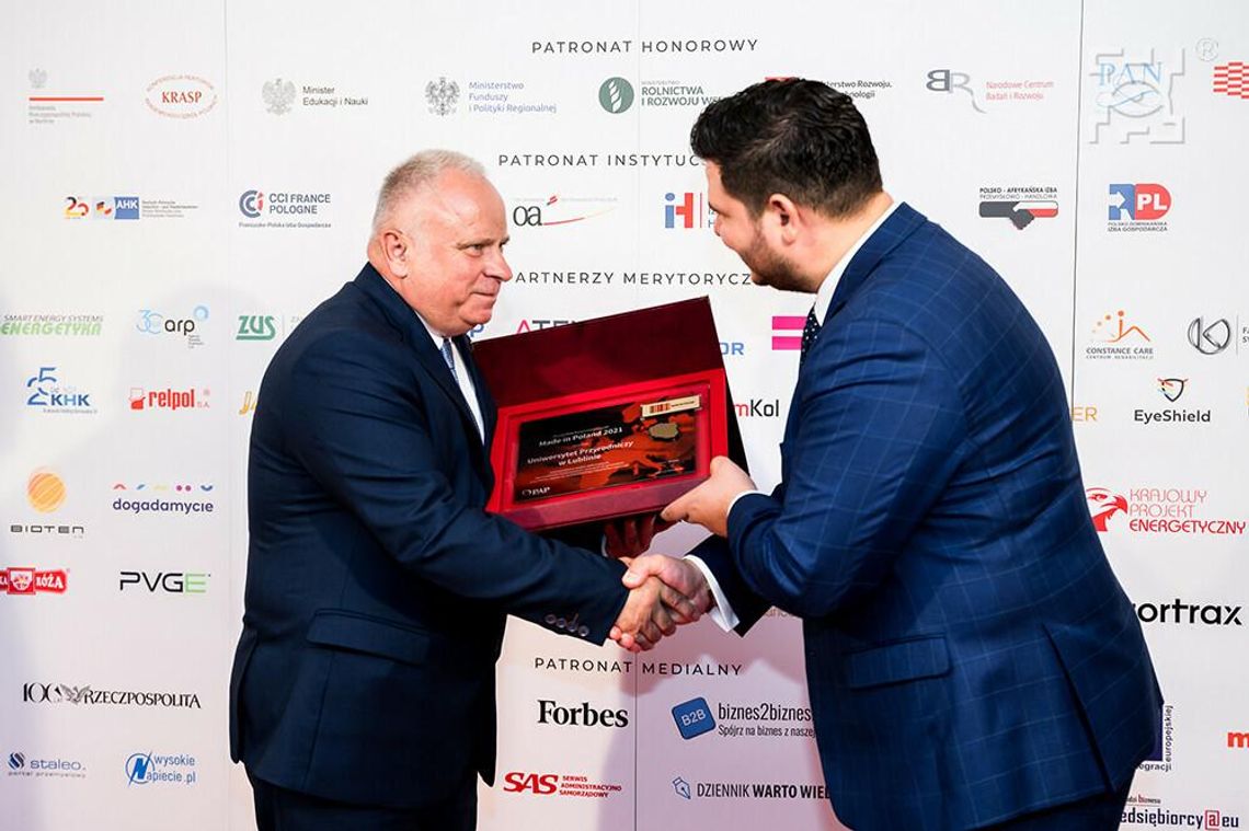 Uniwersytet Przyrodniczy w Lublinie z nagrodą Made in Poland 2021
