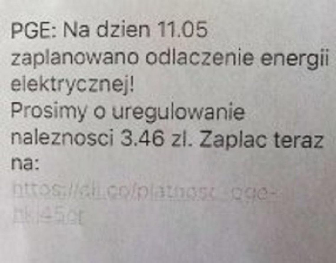 UWAGA NA FAŁSZYWE SMS-Y WZYWAJĄCE DO ZAPŁATY UWAGA NA FAŁSZYWE SMS-Y WZYWAJĄCE DO ZAPŁATY