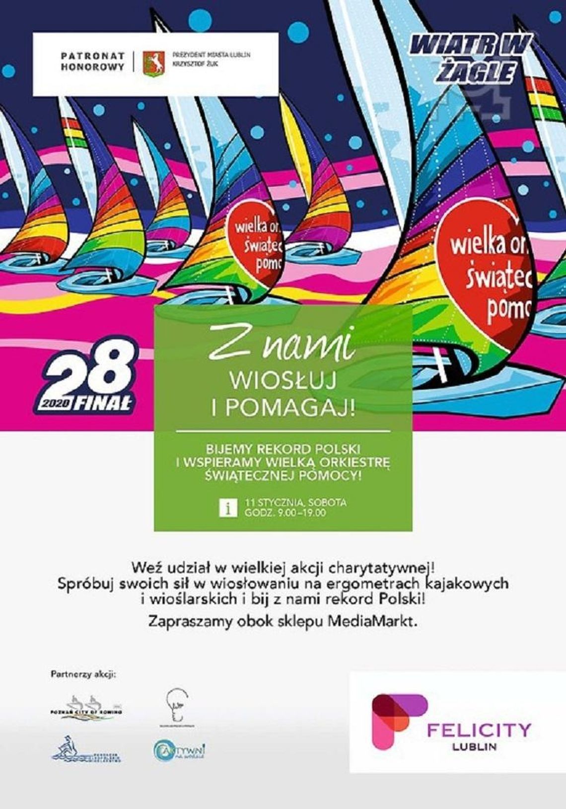 Wiosłowanie dla WOŚP w Lublinie! * Wiosłowanie dla WOŚP w Lublinie! *