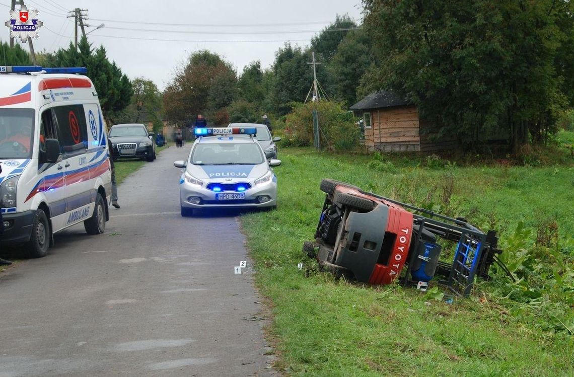 Wypadek śmiertelny na wózku widłowym