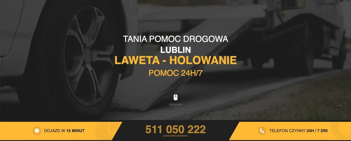 Pomoc drogowa Lublin Gołębiowski laweta 24h