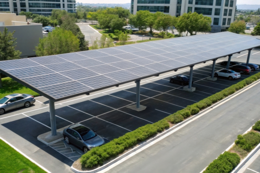 Montaż carportów fotowoltaicznych przez firmę APP Energy w Lublinie